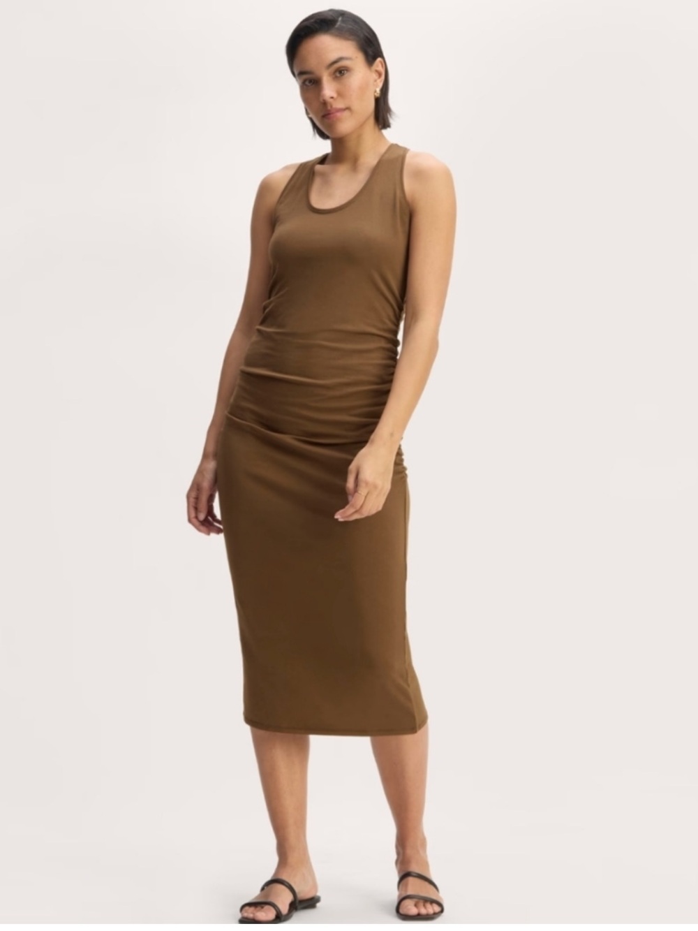 NWT Everlane Racerback Brown Midi Dress, Size XL